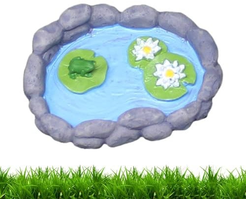 da giardino in miniatura, da giardino fatato Stagno | Figure di stagno in resina Decorazione del paesaggio | Decorazioni da giardino in miniatura in resina adorabili, riutilizzabili