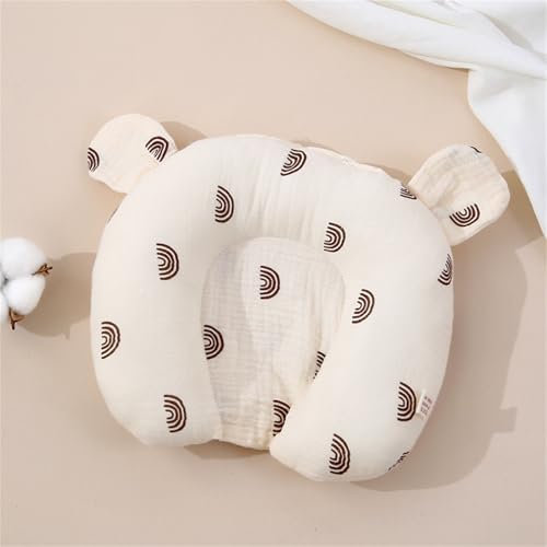 Kinderkissen Kopfkissen, Weiches Dekoratives Kinderkissen für das Zimmer, Baumwollmusselin Neugeborenes Kissen 0-12 Monate Kinder Bett Kinderwagen Autositz (Regenbogen, 20x 25 cm)