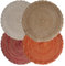 Octonyluck Tischsets Rund Abwaschbar 4er Set - Platzdeckchen Rutschfest, Herbst Rundes Baumwoll-Platzsets, Boho-Tischsets, Durchmesser 38cm