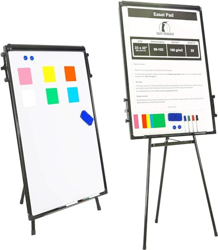 Tableau Blanc Effacable sur Pied, Chevalet de tableau blanc magnétique noir,tableau effaçable à sec portable réglable en hauteur pour l'école, le bureau et la maison, 60 x 90 cm