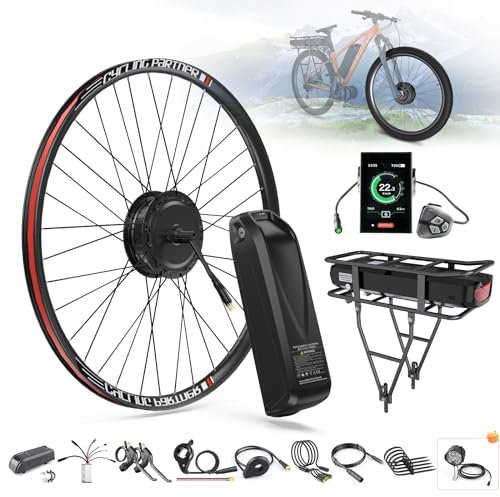 Bafang 500W E-Bike-Umrüstset vorne - 48V 20 26 27,5 28 29 700C Fronthub-Motorset mit E-Bike-Batterie (optional), LCD-Anzeige und PAS-Sensor