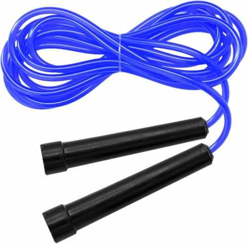 Skipping rope Jump Rope adult for Home Exercise & Body Fitness men, women and kids speed jumping rope with non-slip handle Adjustable skipping rope for Fitness & MMA (Blue)