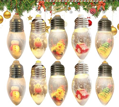 -kette,-kette für den Innenbereich - Vintage Schneekugel Weihnachtsbeleuchtung | Cartoon-Weihnachtsbaum-LED-für den Winter, Neujahr, Haus, Garten, Hinterhof