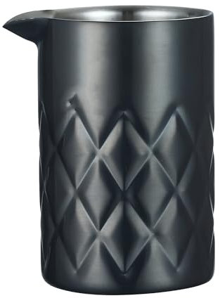 Vaso mezclador de cóctel, vaso agitador, lata de mezcla, jarra de mezcla de bar de doble pared y aislada al vacío para consistencia de temperatura, 18 onzas (negro)