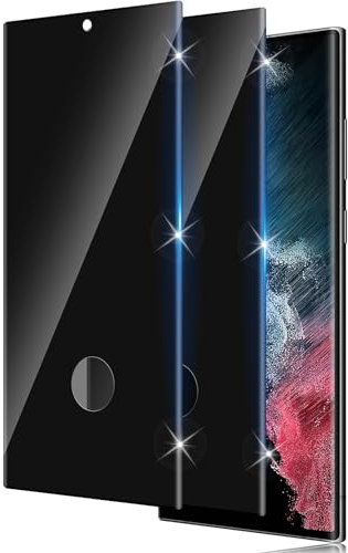Funrae 3D Gebogene Sichtschutz Schutzfolie für Samsung Galaxy S22 Ultra 5G für Panzerglas, 9H Härte Anti-Spy Folie, Privacy Schutzglas, Anti-Spähen Blickschutzfolie [2 PCS]