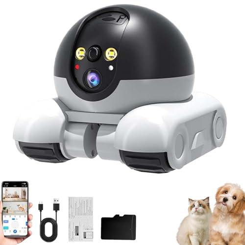 Patrol Buddy Robot Camera on Wheels, Dual-Lens 360° Surveillance, 30-Day Battery & AI Tracking for Home/Pet Security, App-Controlled, Night Vision (WIFI,128G)