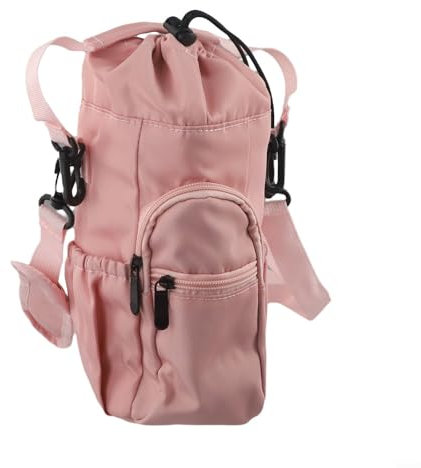 Homeponnew Porte-bouteille isotherme pour bouteilles de 590 ml, 1200 ml, sangle réglable et poche latérale, rose