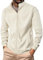 Sweat sans Capuche Homme Velours côtelé à Col Montant Zippé Manche Longue Sweat-Shirt Doux et Confort Style Élégance Pull pour Loisirs Trendy Automne Hiver (Beige, L)