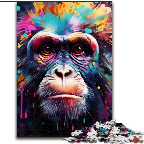 Puzzle 1000 Teile für Erwachsene, Affenpuzzle 1000 Teile für Erwachsene, anspruchsvolle DIY-Kunst für Enthusiasten, Entspannung (Größe 26x38cm)