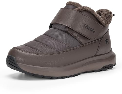 FitVille Winterstiefel Herren Extra Breite Winterschuhe mit Klettverschluss Warme Gefüttert Schneestiefel Rutschfeste Kurzschaft Stiefel Bequeme Winter Outdoor Boots