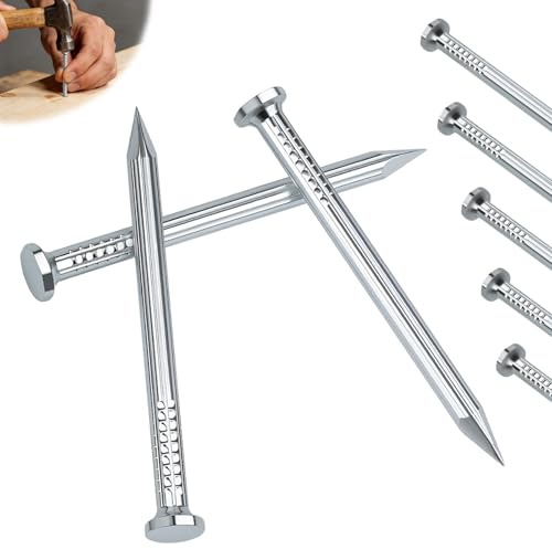 mawmuaw 70 mm Clavos para Madera de Acero Galvanizado 50 Piezas Clavo de Cabeza Redonda para Pared de Hormigón Clavos Cemento para Carpintería Colgar Imágenes y Construcción Hogar