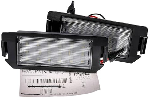 BRANDT Kennzeichenleuchten LED kompatibel mit Hyundai i20 I 08-14 i30 I FD 08-12 Coupe II GK 02-09 Genesis Coupe I BK 08-16 Ioniq I AE 17-22 Terracan I HP 01-06 Veloster I FS 11-18 XG Grandeur I 98-05