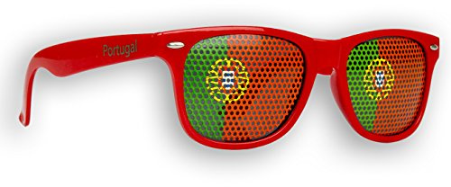 Fanbrille Portugal - Portugal – Sonnenbrille – Brille Portugal – Rot - Fan Artikel