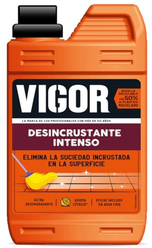 VIGOR - Desincrustante Intenso, Fregasuelos - Aroma Cítrico - Botella Reciclable 1L