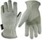 KIM YUAN Leder-Arbeitshandschuhe für Garten/Schneiden/Bau/Motorrad, für Damen und Herren, elastischer Bund mit verstärkter Handfläche, Größen: M/L/XL, weiß