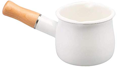 Tubayia Cazo para leche (550 ml, antiadherente, pequeño, con mango de madera, para inducción)