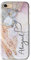 iCaseDesigner Personalised Marble Glitter Flowing Name with Heart Phone Case for Apple iPhone 7+ / 8+ Plus - 13. Pink and Blue Colourful Marble Vertical Name