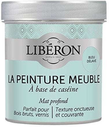 Libéron Peinture meuble à base de caséine, Bleu Délavé, 500 ML
