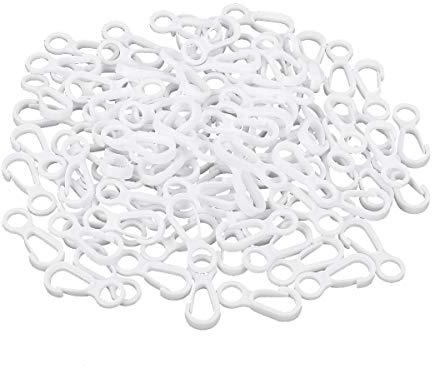 YOOJIA 10/50/100 Stück Nylon Flagpole Clip Klettern Clips Mini SF Karabiner Clip Fahnenstange Clip Haken Karabinerhaken Fahnenmast Befestigung Weiss 100 Stück