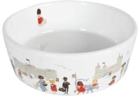 Cath Kidston Ceramic Dog Bowl – London Print | 14cm Dishwasher Safe Feeding & Water Bowl for Cats & Dogs | Multi-Colour