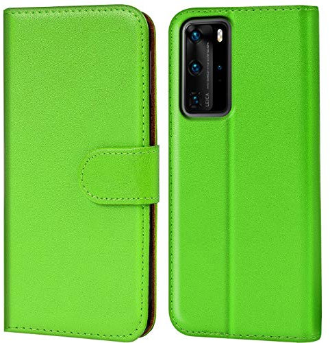 Verco Huawei P40 Lite Pro Hülle, Handyhülle für Huawei P40 Lite Pro Tasche PU Leder Flip Case Brieftasche, Grün