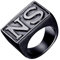 HIJONES Schmuck Herren Edelstahl Biker Ringe NS Weinlese Schwarz Größe 54 (17.2)