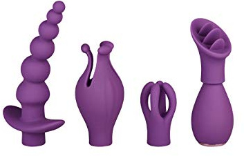 EIS Vibrator-Set mit 4 Aufsätzen | 20 cm | Sexspielzeug | Sex Spielzeug für Frauen | Wasserdicht | Mehrere Vibrationsprogramme | Vibratoren für sie | Für Männer & Frauen