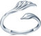 CPSLOVE Damen Mädchen Schwan Ringe, 925 Silber ringe, Eingelegter Zirkon, Schwanzring, Ringe öffnen, Einstellbare Größe, Hochzeitsring, Verlobungsring, Geeigneter Fingerumfang: 49-57mm