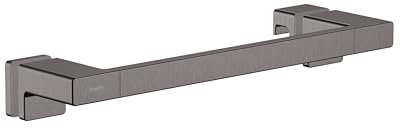 hansgrohe AddStoris - Duschtürgriff, Haltegriff Dusche, Handtuchhalter, Badetuchhalter, verdeckte Befestigung, Badezimmer Zubehör, Brushed Black Chrome, 41759340