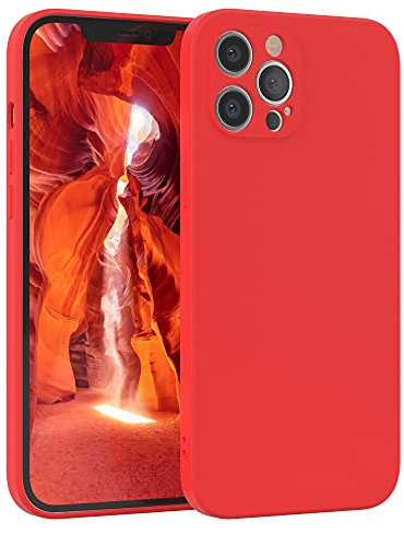EAZY CASE - Silikonhülle für iPhone 12 Pro Max Hülle Silikon Case Rot weich stoßfeste Handyhülle Schutzhülle mit Kameraschutz Dünn Premium Schutz Cover TPU Phone Bumper in Mattrot