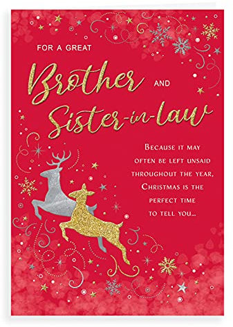 Piccadilly Greetings Royal Publishing C85370 Weihnachtskarte, für Bruder und Schwägerin, 22,9 x 15,2 cm