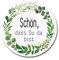 120 pcs Aufkleber Schön dass du da bist, Sticker für Hochzeit, Geburtstag und andere Feste, Rund 4cm Durchmesser (Grüne Blätter 1)