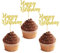 Blumomon 24Pcs Happy Birthday Cupcake Toppers Gold Glitter Birthday Cake Decorations Picks for Celebrating Boys Girls Adult Birthday Party Babyshower Party Decorations Supplies