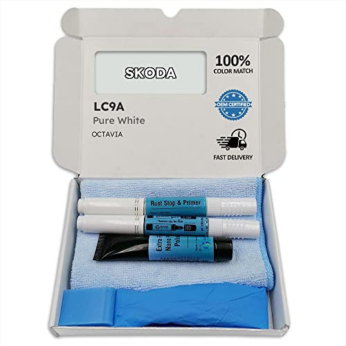 Genuine Colors Lackstift PURE WHITE LC9A für SKODA Weiß OCTAVIA