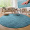 Paco Home Moderner Kuscheliger Wohnzimmer Teppich Kurzflor waschbar flauschig Weich Einfarbig Felloptik zeitlos stilvoll rutschfest pflegeleicht, Grösse:160 cm Rund, Farbe:Türkis