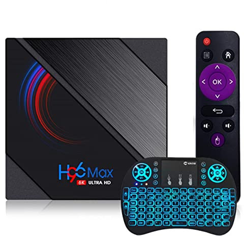 Android TV Box 11.0, Smart TV Box H616 4GB 64GB Support 2.4G 5.8G Wifi Bluetooth 4.1 with Mini Backlit Keyboard Ethernet LAN 3D 4K Video Android TV Player Google Mini PC Set Top TV Box,4GB+64GB