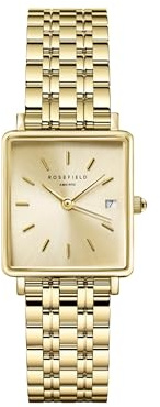 Rosefield Boxy XS Damen-Armbanduhr, Mesh, Edelstahl, silberfarben, 24 mm