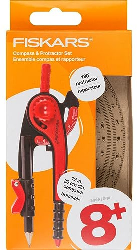 Fiskars® Set compasso e goniometro, colori assortiti