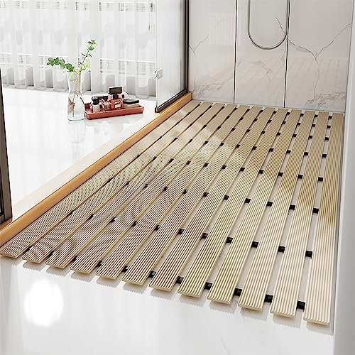 Pevfeciy Tappetino Doccia Antiscivolo 61x122 cm / 3 kg Tappeto Doccia Antiscivolo Antiscivolo Doccia con Gancio drenaggio Automatico Lavabile,Beige,XL