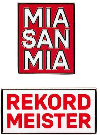 FC Bayern München Pin 2er Set - Rekordmeister & Mia san mia - Anstecker Button FCB