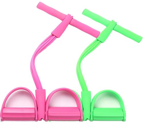 Bodybuilding Expander Bauchtrainer,Guador Sit-Up Trainingsgeräte Multifunktions-Leg-Exerciser 4 Röhren Pedalwiderstandsband Pedal-Widerstandsband Elastische Fitness-Zugseil Trainingsgeräte 2pcs