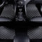 4-Teilig Auto Fußmatten für Alfa Romeo Stelvio 2017 2018 2019 2020 2021 2022 2023, Premium Leder Allwetter Vorn Hinten Wasserdicht Anti Rutsch Schmutzmatte,D-Blackbeige
