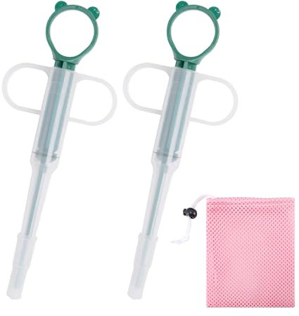 MEMOFYND 2 dispensadores de pastillas para mascotas con 1 bolsa de almacenamiento, dispensador de medicamentos, jeringa de píldoras, eyector de pastillas, dispensador de alimentos para gatos, perros,