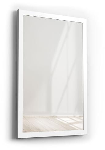 Picati Spiegelrahmen Klassiko inkl. Spiegel | Weiss | Spiegelmaß: 70x100 / 100x70cm | zzgl. 5 cm Rahmen | Wandspiegel | in 11 Größen