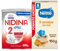NIDINA - Mega Pack Leche de continuación en polvo Nidina 2 800g + Papilla Nestlé para bebés 8 cereales miel 950g