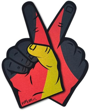 FUN FAN LINE Schaumstoff-Hand mit Riesigen Finger - Landesflaggen für Sportliche Feiern - Stadion-Animationshandschuh - 2 Einheiten Doppelseitig 46 x 27cm. (Deutschland)