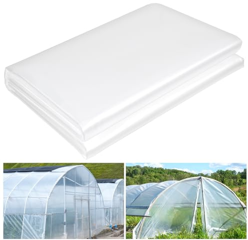 Bâche en Plastique Transparent de 3 x 8 m pour Serre – Film en polyéthylène de 6 mm très résistant – Résistante à l'eau, au Soleil, au Gel, au Vent, à la poussière – pour l'agriculture, Le Jardinage