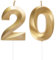 Geburtstagskerzen Zahlen 20, Gold Geburtstag Kerzen, 3D Tortendeko, Geburtstagskerze Kuchendeko für Geburtstag Party, Hochzeiten, Firmenfeiern, Jubiläen kuchen Dekoration, Birthday Candle Nummer 20
