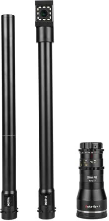 AstrHori 28mm F13 2X Makro Sonde Objektiv Set 90° / Direktansicht Spezielles Kameraobjektiv für spiegellose Vollformatkameras (Canon EF)