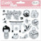 Aladine - Stampo Clear Japan – 15 transparente Stempel für Scrapbooking, Karten, kreative Hobbys – Kirschblüten, Katze Maneki Neko, Koi-Karpfen, asiatisch – 04243